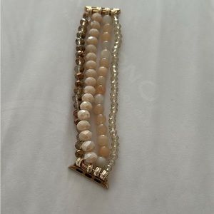 Apple Watch band pink, beaded.